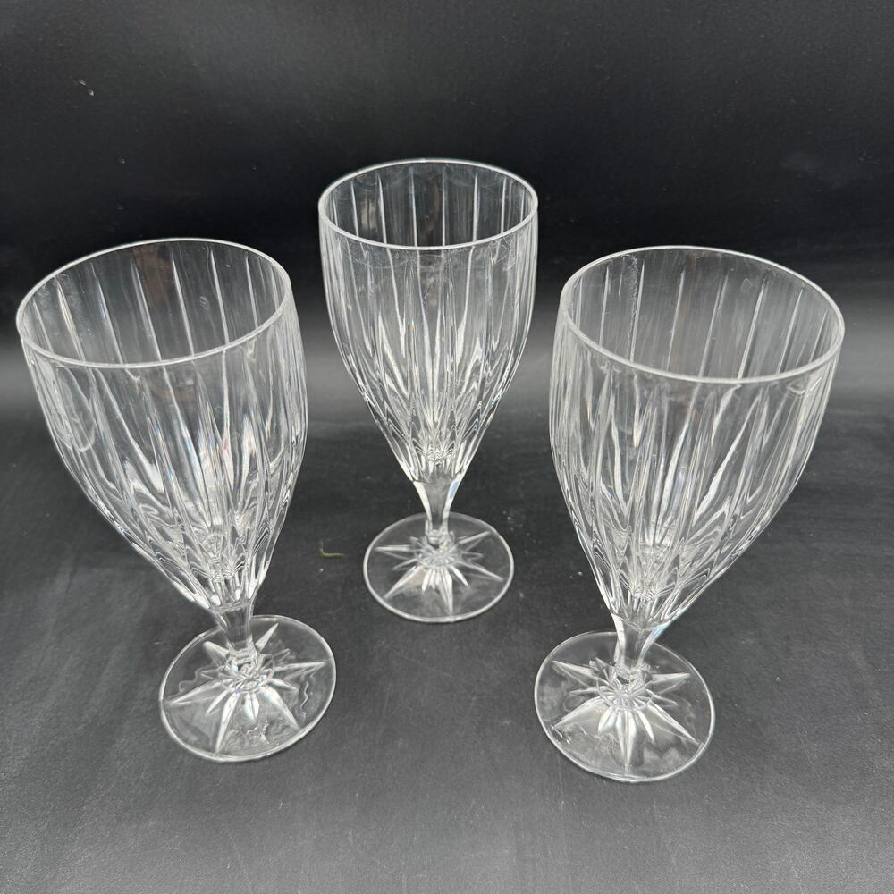 Mikasa Tiara Iced Tea Glasses Crystal Stemware 8" Set/3 - Picture 2 of 6